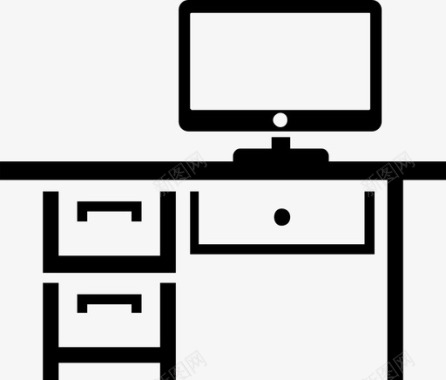 办公桌电脑办公室图标图标