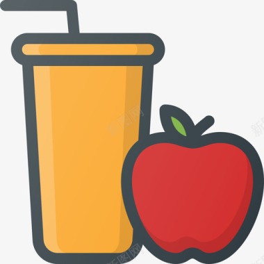 果汁健康适口线性颜色图标图标