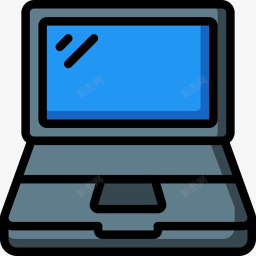笔记本电脑办公设备2线颜色图标svg_新图网 https://ixintu.com 办公设备2 笔记本电脑 线颜色