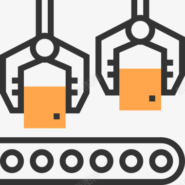 传送带工业过程4黄色阴影图标图标