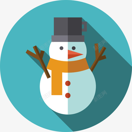 雪人圣诞84平顶图标svg_新图网 https://ixintu.com 圣诞84 平顶 雪人