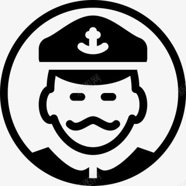 船长帽子男性图标图标