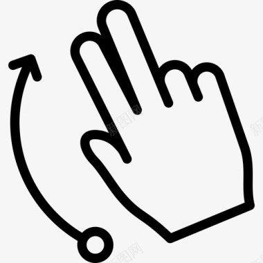 两个手指上弹两个手指弹起来触摸手势轮廓v2图标图标