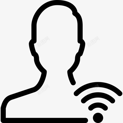 用户wifi连接接收图标svg_新图网 https://ixintu.com 信号 接收 用户wifi 用户操作线图标 连接