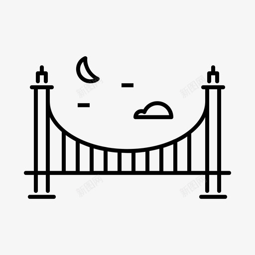 城市桥建筑天桥图标svg_新图网 https://ixintu.com 城市桥 天桥 建筑 旅游度假 结构 道路