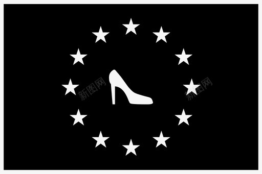 欧洲时尚旗帜鞋跟图标图标