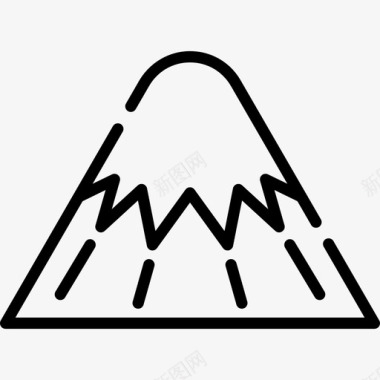 山旅行地点表情符号线性图标图标