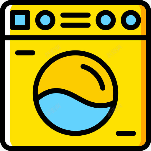 洗衣机家用5黄色图标svg_新图网 https://ixintu.com 家用5 洗衣机 黄色