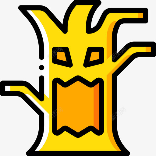 树幽灵黄色图标svg_新图网 https://ixintu.com 幽灵 树 黄色