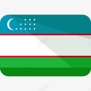 乌兹别克斯坦5旗扁平图标图标
