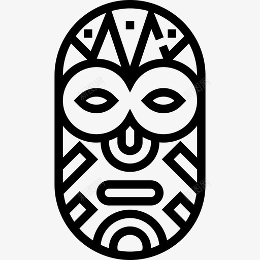 面具非洲5直线型图标svg_新图网 https://ixintu.com 直线型 非洲5 面具