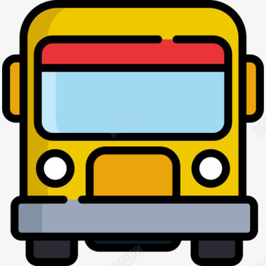巴士旅行地点表情符号3线条颜色图标图标