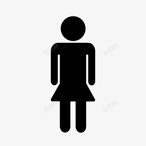 女人人女孩站着图标svg_新图网 https://ixintu.com 人 女人 女孩站着 标志符号