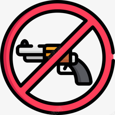 武器和平人权2线性颜色图标图标