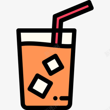 冰茶亚洲餐厅原色图标图标