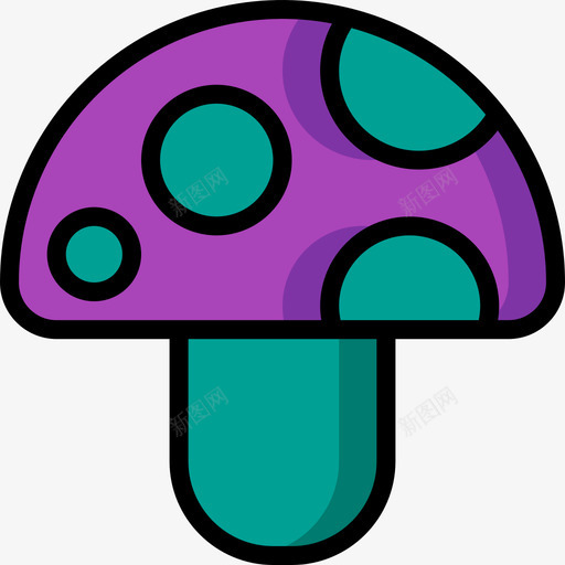 蘑菇电子游戏9线性颜色图标svg_新图网 https://ixintu.com 电子游戏9 线性颜色 蘑菇