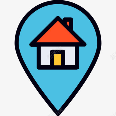 住宅房地产56线性颜色图标图标