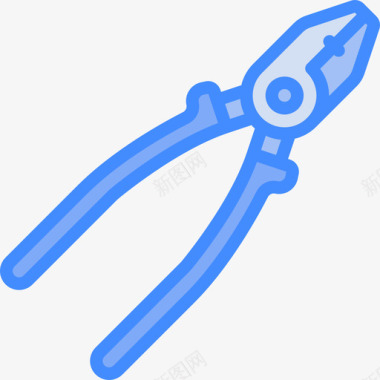 钳子工具29蓝色图标图标