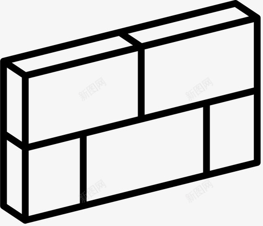 砖墙砌块栅栏图标svg_新图网 https://ixintu.com 材料 栅栏 砌块 砖墙