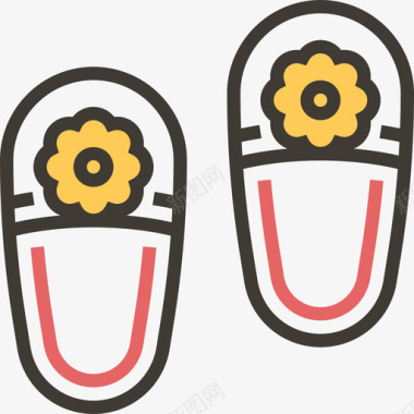 拖鞋spa元素2黄色阴影图标图标