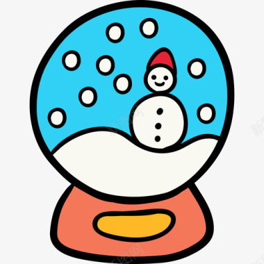 雪球冬季9彩色图标图标