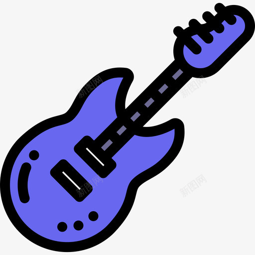 电吉他摇滚乐4线性颜色图标svg_新图网 https://ixintu.com 摇滚乐4 电吉他 线性颜色