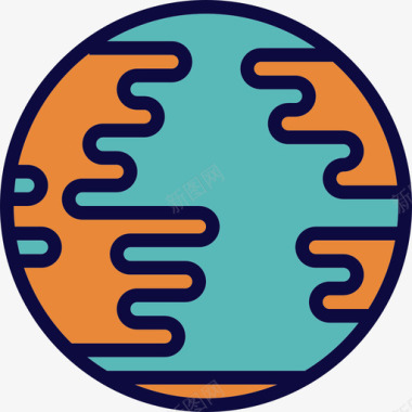行星地球45号空间直线颜色图标图标