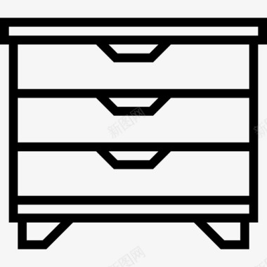 抽屉柜家具45线性图标图标