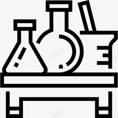 烧瓶生物化学3线性图标图标