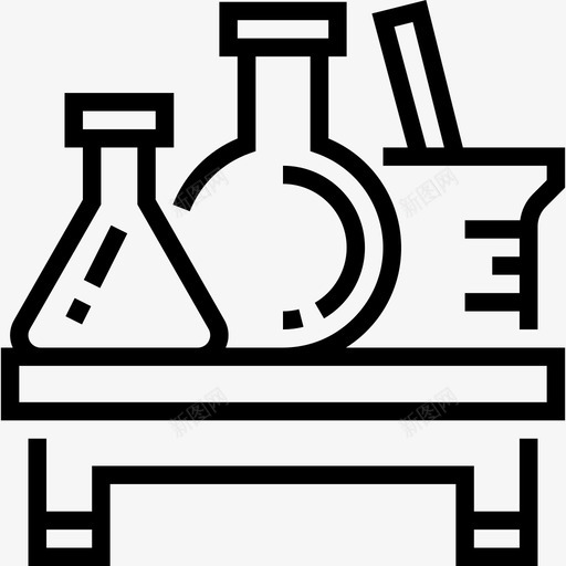 烧瓶生物化学3线性图标svg_新图网 https://ixintu.com 烧瓶 生物化学3 线性