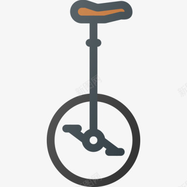 独轮车自行车部件线颜色图标图标