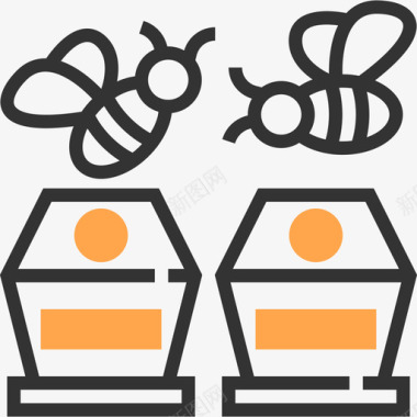 蜂巢养蜂场5黄影图标图标