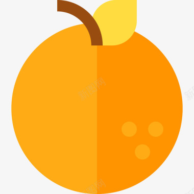 橙色农历新年8平淡图标图标