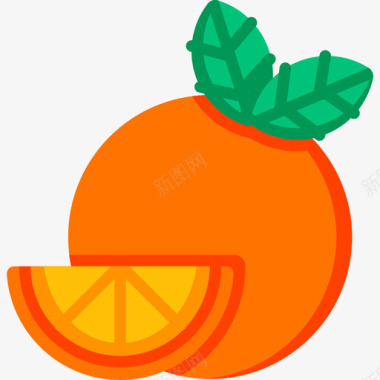 橙色自然色29平坦图标图标