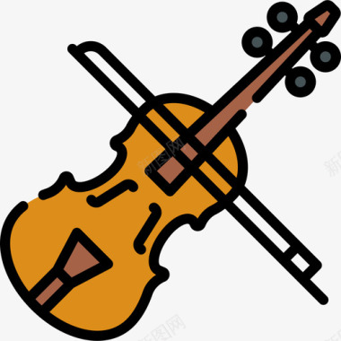 小提琴运动63线色图标图标