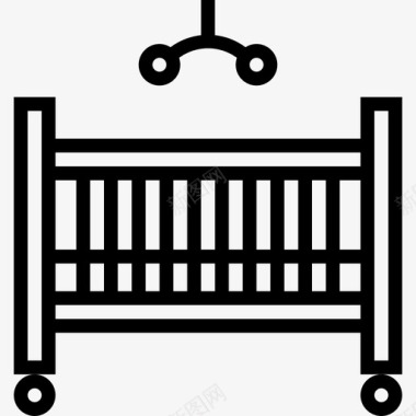 婴儿床家具45线性图标图标