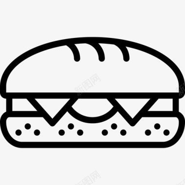 三明治美食直系图标图标
