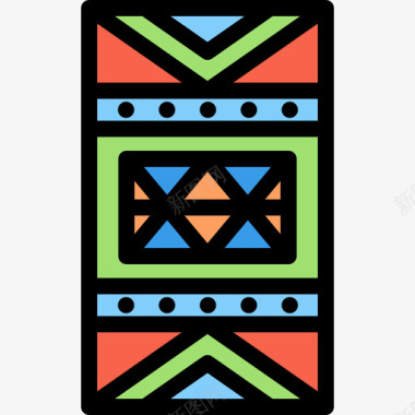地毯波西米亚风格2线性颜色图标图标
