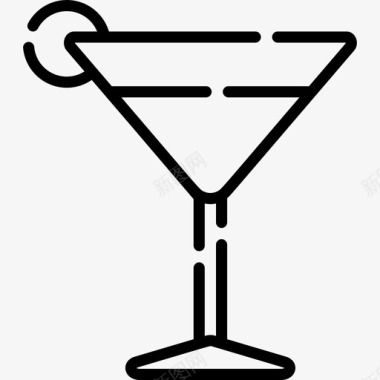 鸡尾酒食物和饮料12直系图标图标