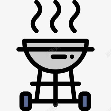 烧烤家庭生活线条色彩图标图标