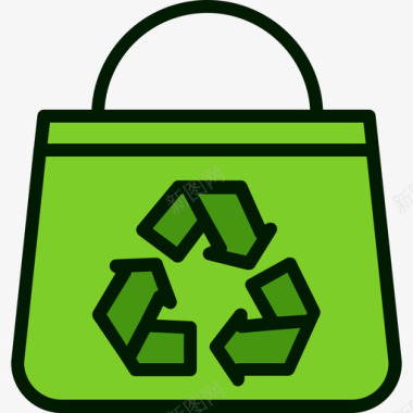 回收绿色能源4线性颜色图标图标