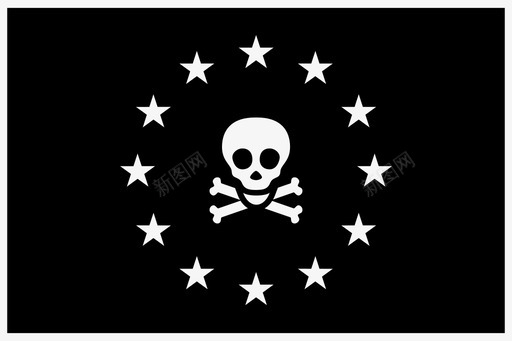 欧洲海盗旗帜骷髅图标图标
