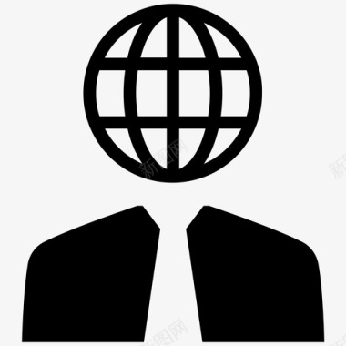 全球商务商人全球通讯图标图标