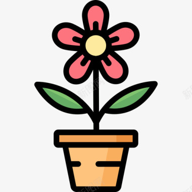 花室内植物2线形颜色图标图标