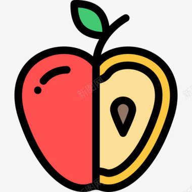 苹果家庭生活线条色彩图标图标