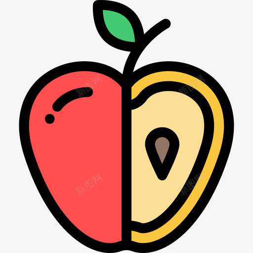 苹果家庭生活线条色彩图标svg_新图网 https://ixintu.com 家庭生活 线条色彩 苹果