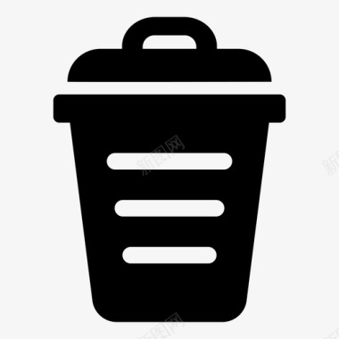 洗衣篮垃圾桶图标图标