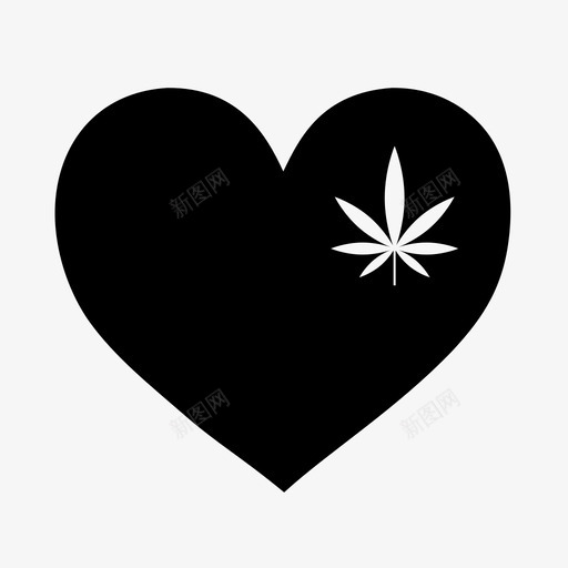 爱大麻心爱人图标svg_新图网 https://ixintu.com 大麻 心 烟 爱人 爱大麻