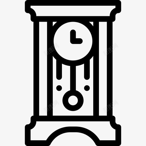 钟表复古装饰15直线型图标svg_新图网 https://ixintu.com 复古装饰15 直线型 钟表