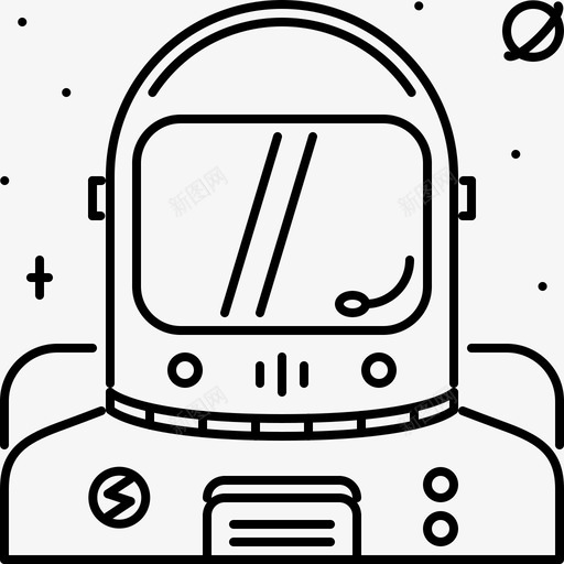宇航员43号太空人直线型图标svg_新图网 https://ixintu.com 43号太空人 宇航员 直线型